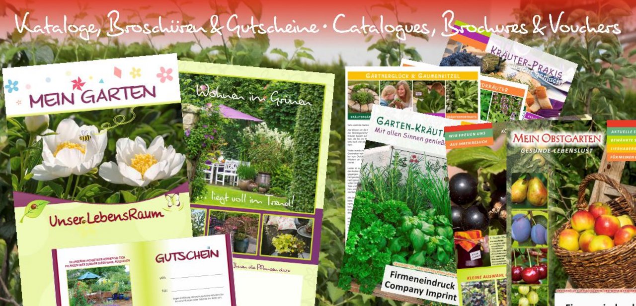 Kataloge, Broschüren und Gutscheine von GartenMedien